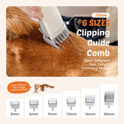 2 in 1 Pet Hair Furniture Vacuum and Professional Pet Grooming Kit