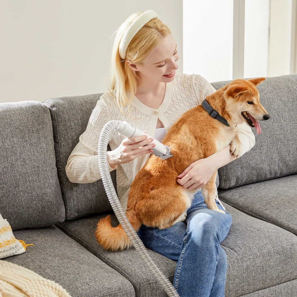 2 in 1 Pet Hair Furniture Vacuum and Professional Pet Grooming Kit