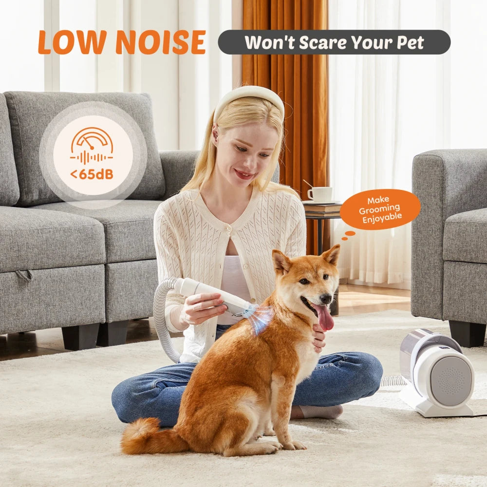 2 in 1 Pet Hair Furniture Vacuum and Professional Pet Grooming Kit